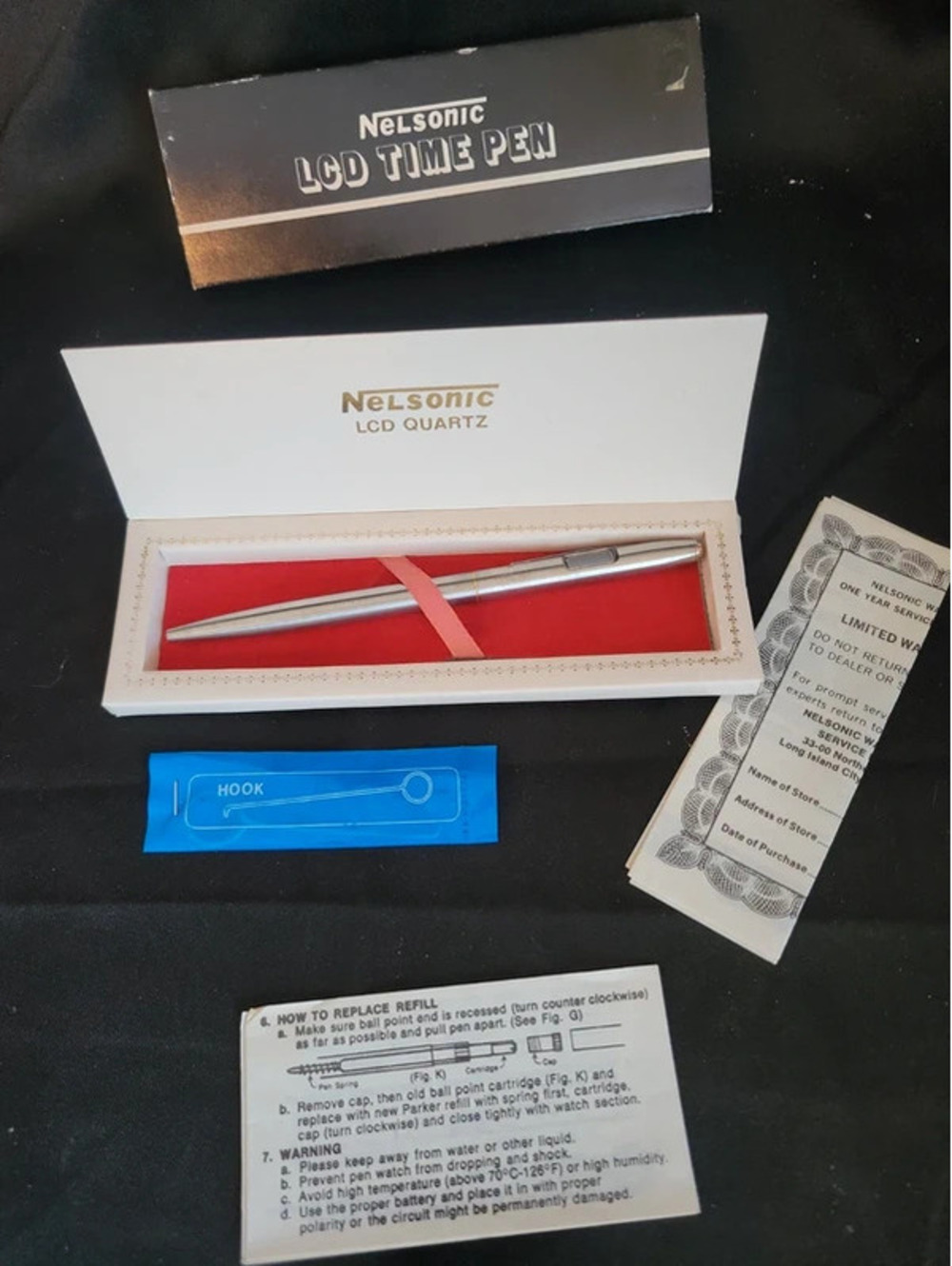 Vintage LCD Time Pen Quartz  70's 80's Ink/Battery Not Tested